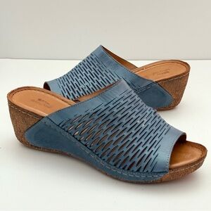 Spring Step Cunacena Women's Leather Slip On Wedge Sandal Size 9.5